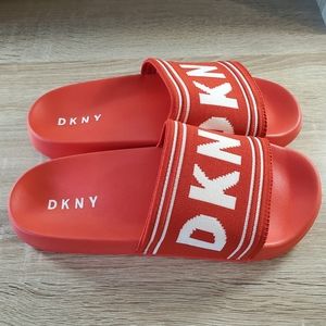 Red DKNY Slides- Flip Flops- Sandals- Shoes